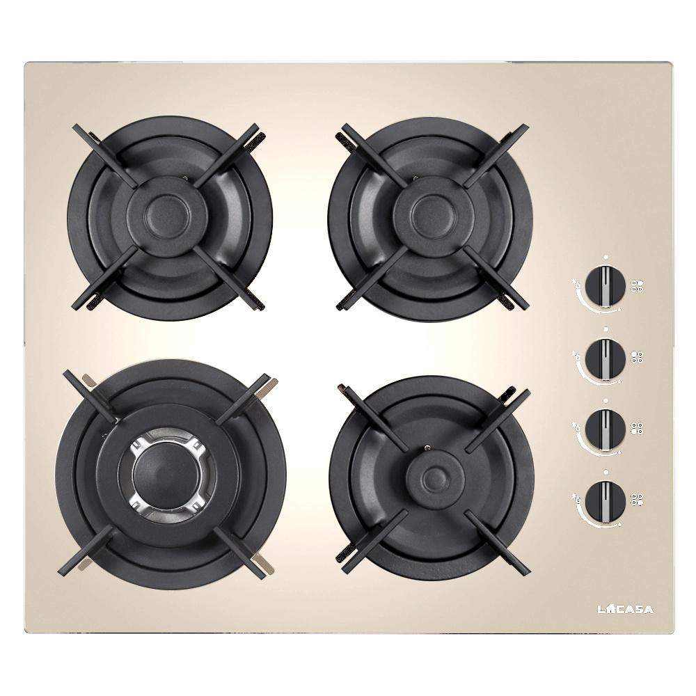 כיריים גז זכוכית 60 ס"מ LaCasa LCV61BEG - בז - יבואן רשמי