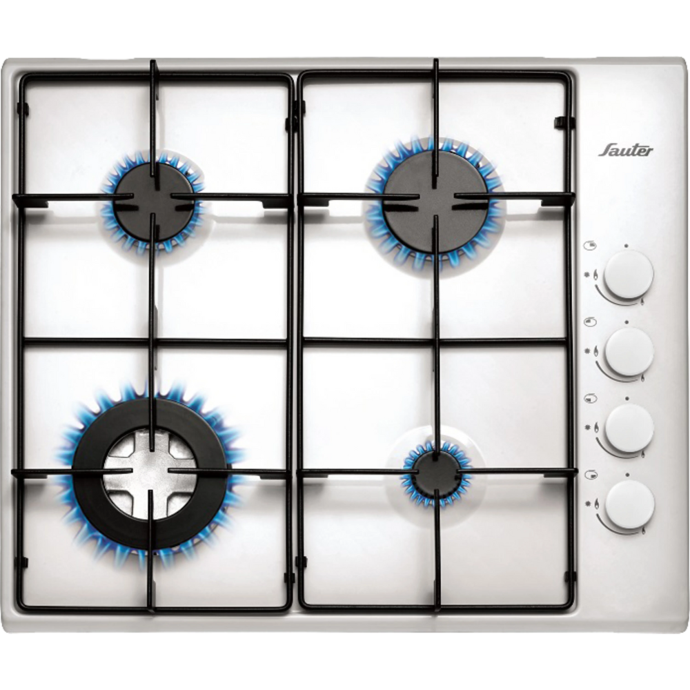 כיריים גז 4 להבות Sauter SHE860W - צבע לבן אחריות ע"י - יבואן הרשמי - תוצרת צרפת
