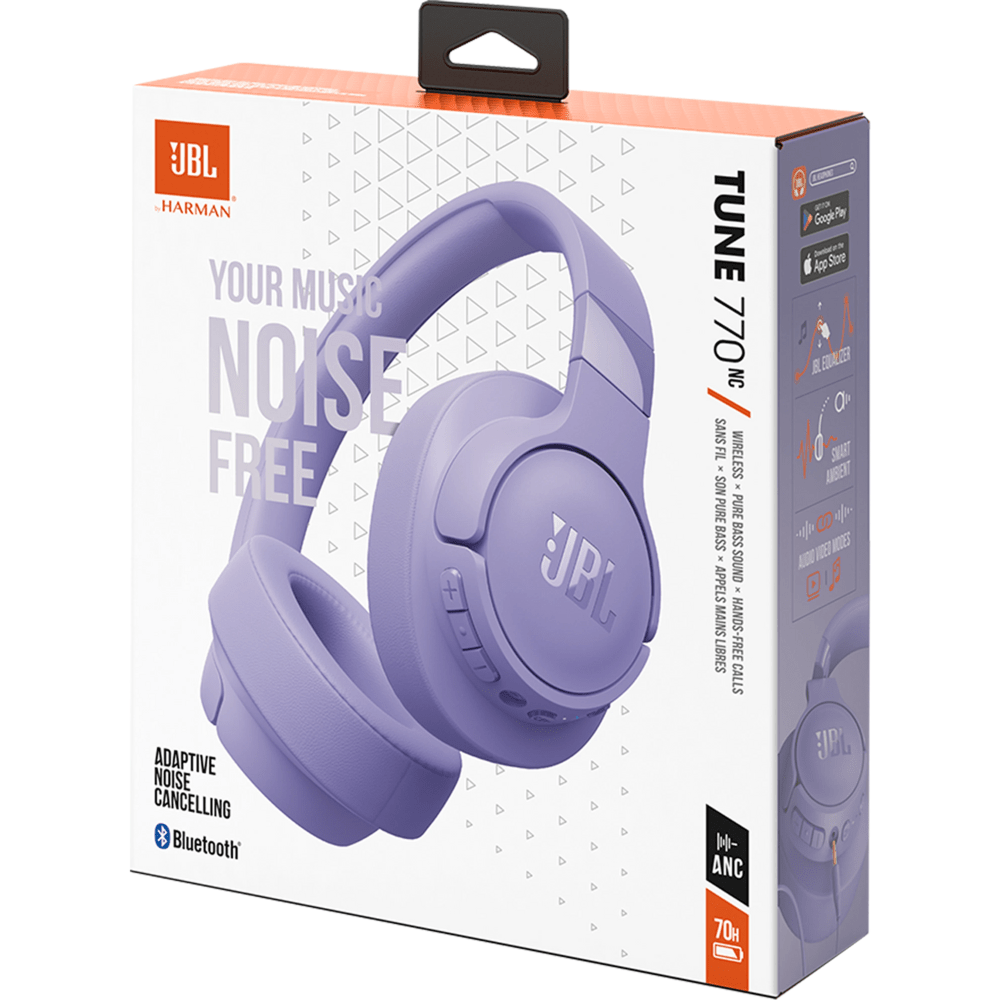 אוזניות קשת אלחוטיות JBL Tune 770NC ANC - צבע סגול - K.B.V
