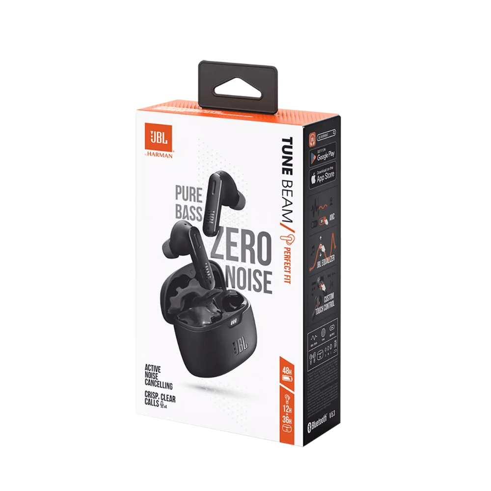 אוזניות אלחוטיות JBL Tune Beam - צבע שחור - K.B.V