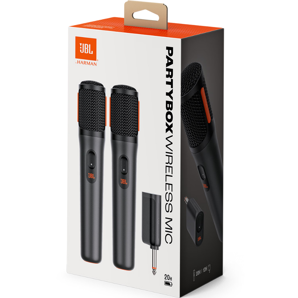 סט מיקרופונים אלחוטיים דיגיטליים JBL PartyBox Wireless Mic - צבע שחור שנה אחריות ע"י - יבואן הרשמי