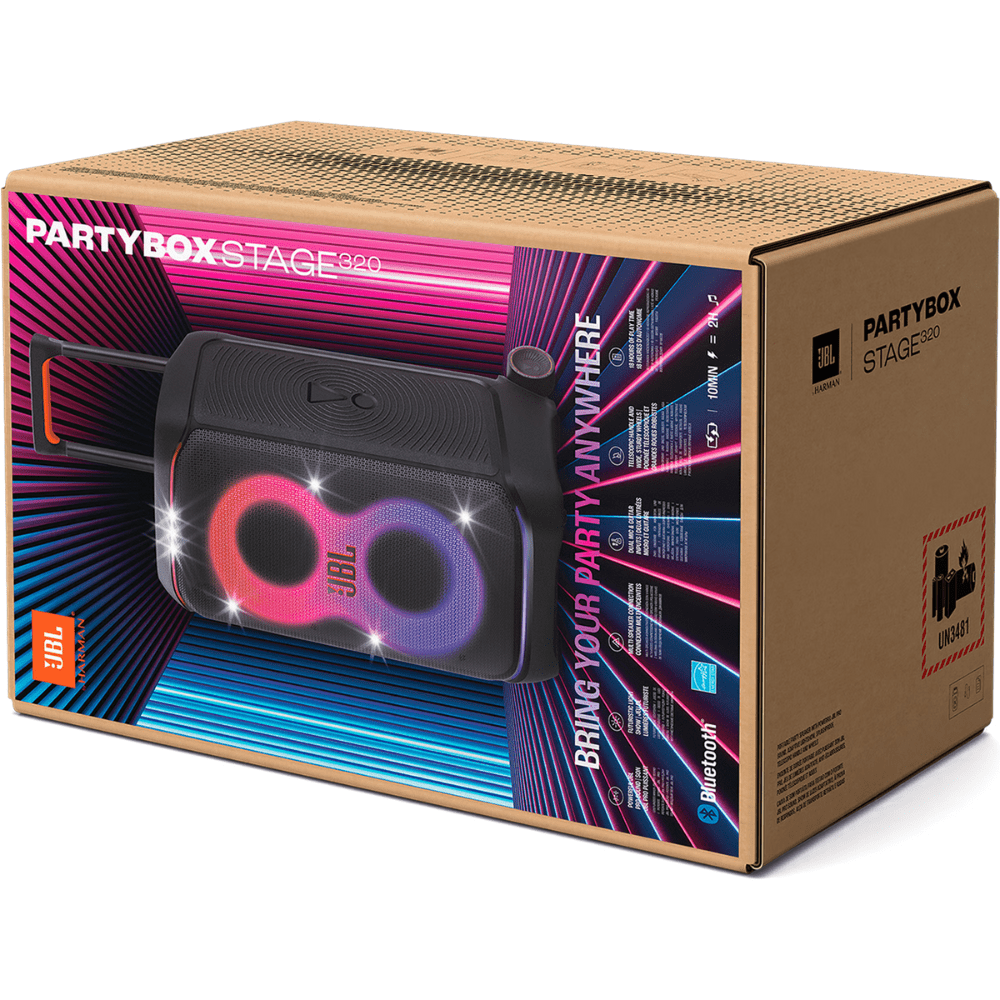 בידורית ניידת JBL PartyBox Stage 320 IPX4 240W -צבע שחור - K.B.V