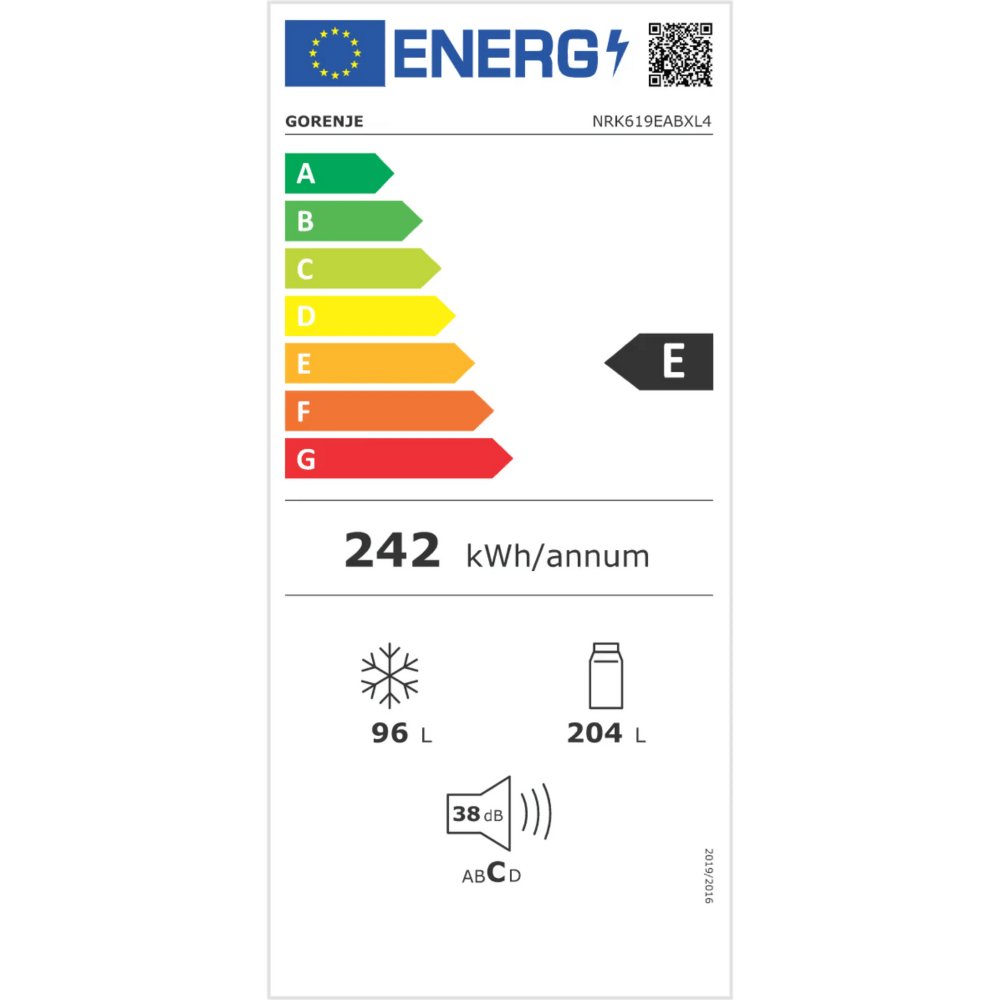מקרר מקפיא תחתון 300 ליטר Gorenje NRK619EABXL4 יחידה - צבע נירוסטה מושחרת - K.B.V