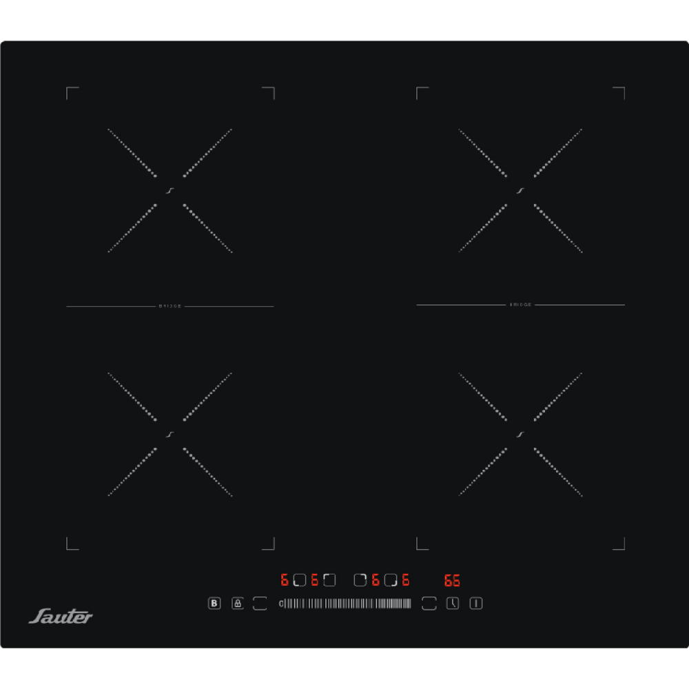 כיריים אינדוקציה 4 מוקדי בישול 60 ס"מ Sauter SHI6330 - תלת פאזי - גימור שחור אחריות ע"י - יבואן הרשמי
