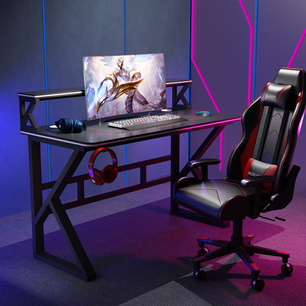 שולחן מחשב ענק עם מדפים דגם RSM-1064 רוחב 1.2 מטר ROSSO ITALY - יבואן רשמי