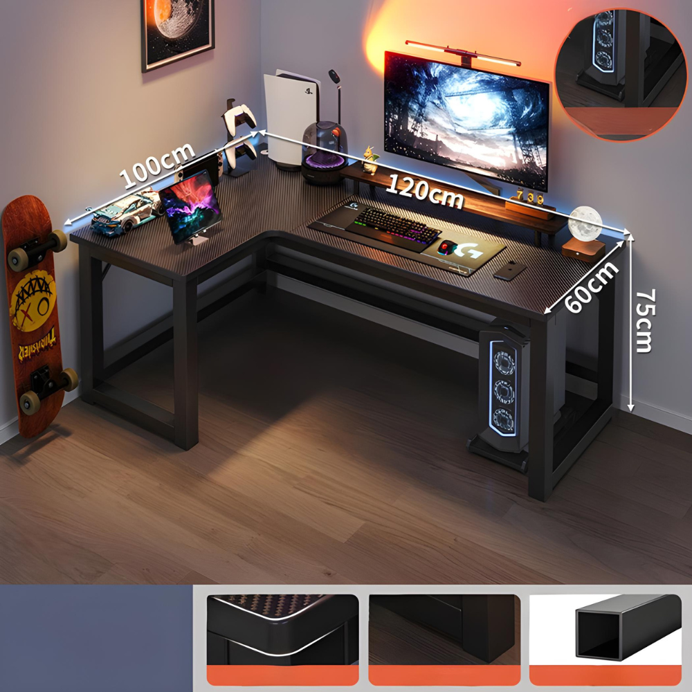 פינת גיימרים שולחן מחשב כתיבה ענק ברוחב 1.2 מטר Rosso Italy RSM-3031 - יבואן רשמי