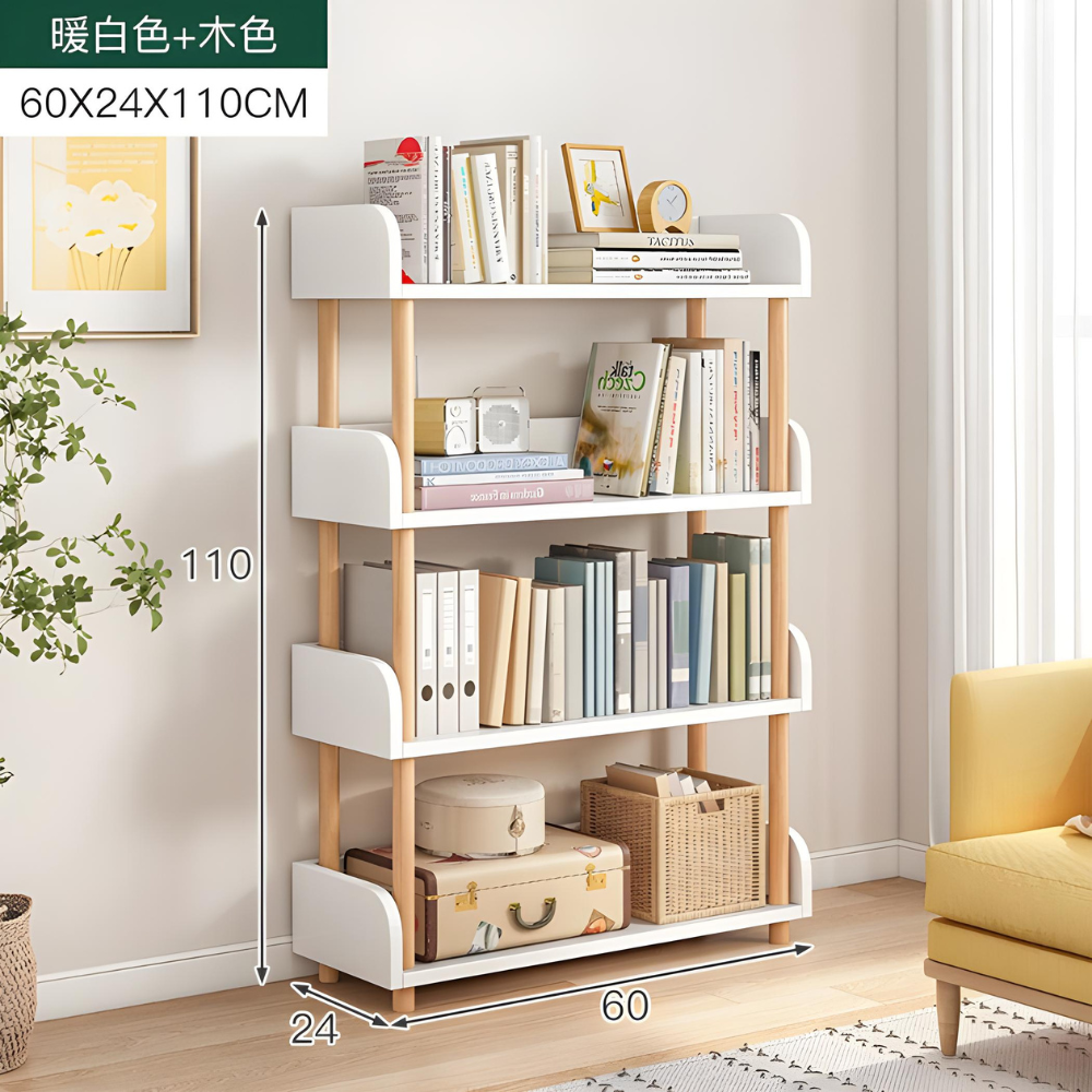 ספרייה מעוצבת מודרנית גובה 110 ס"מ דגם RSM-2103 צבע לבן מבית Rosso italy - יבואן רשמי