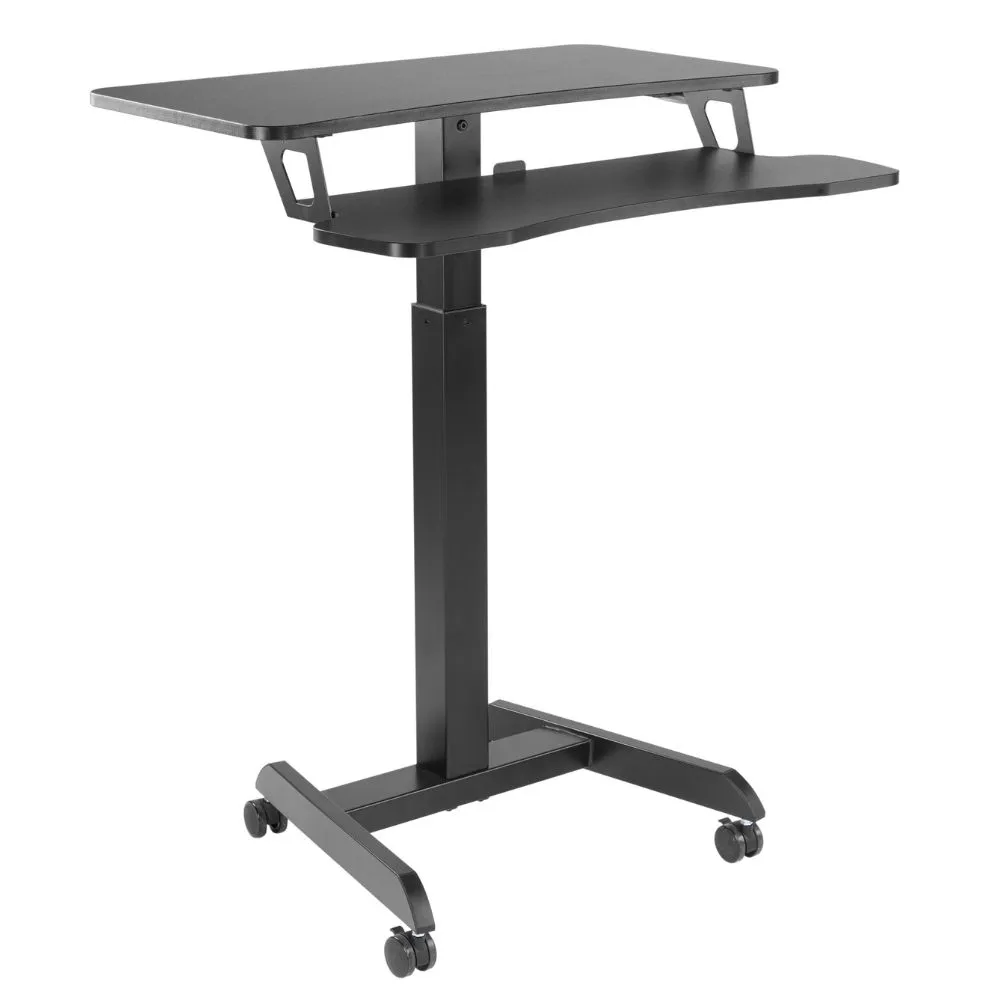 עמדת עבודה ארגונומית הידראולית ניידת למצב ישיבה/עמידה Lumi Legend / Brateck FWS07-7 Black - יבואן רשמי