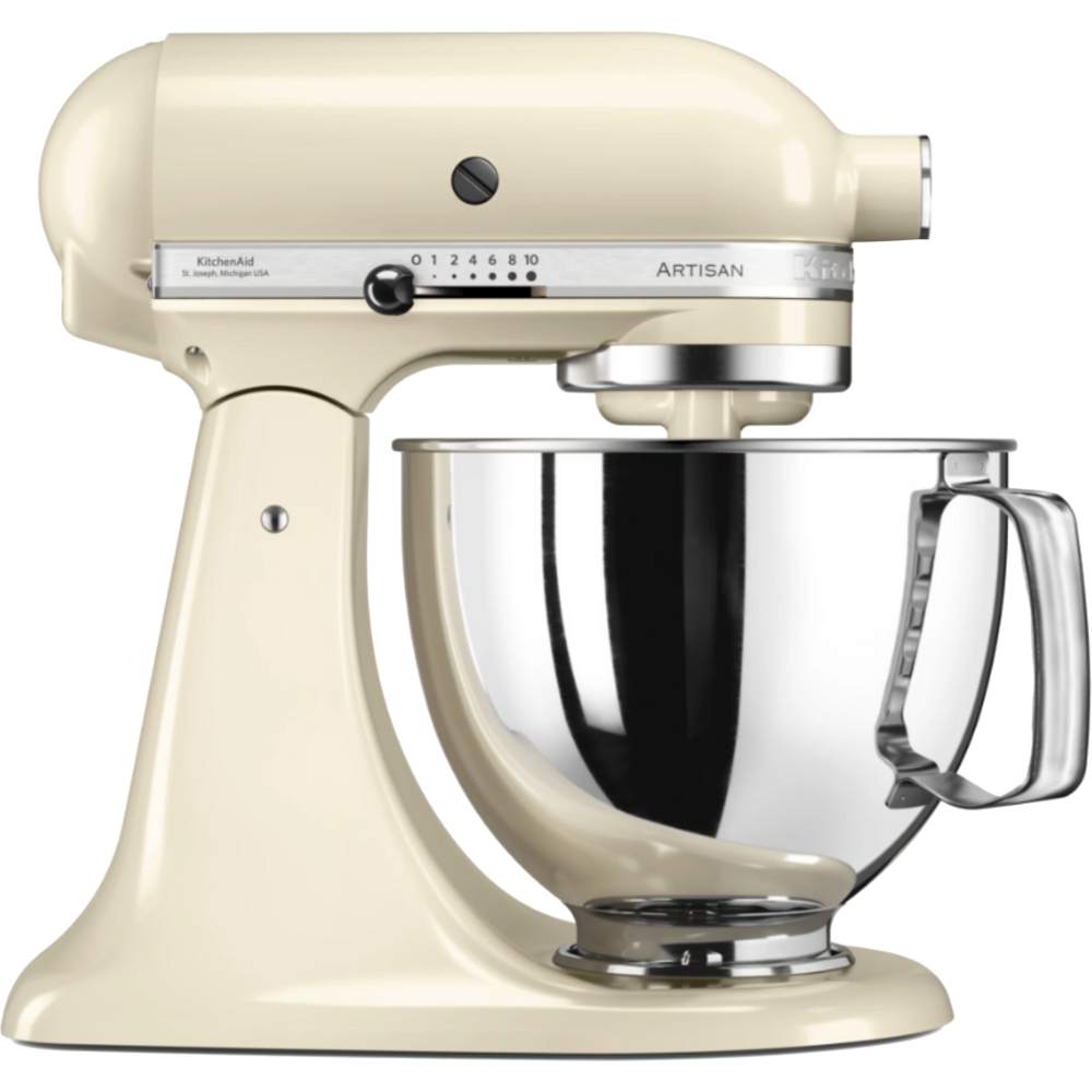 מיקסר שולחני עם קערת נירוסטה 4.8 ליטר KitchenAid Artisan 5KSM125IAC - צבע קרם שקד - יבואן רשמי
