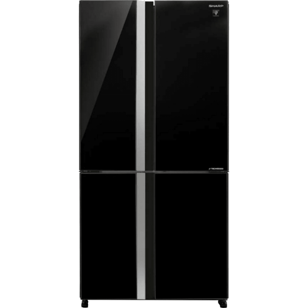מקרר 4 דלתות 611 ליטר נטו Sharp SJ-FSRN87BK - גימור זכוכית שחורה - K.B.V