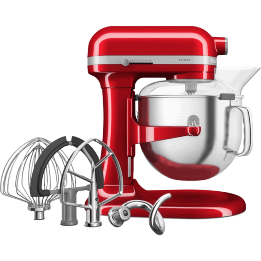 מיקסר עם קערת נירוסטה 6.6 ליטר KitchenAid Plus 5KSM70SHXECA - צבע אדום תפוח - K.B.V