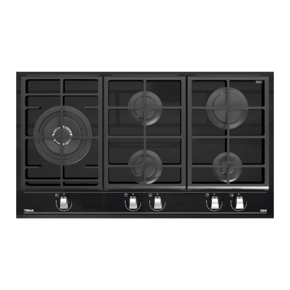 כיריים גז מזכוכית ברוחב 90 ס"מ עם פונקציית 5 מבערים GZC 95320 XB TEKA - יבואן רשמי