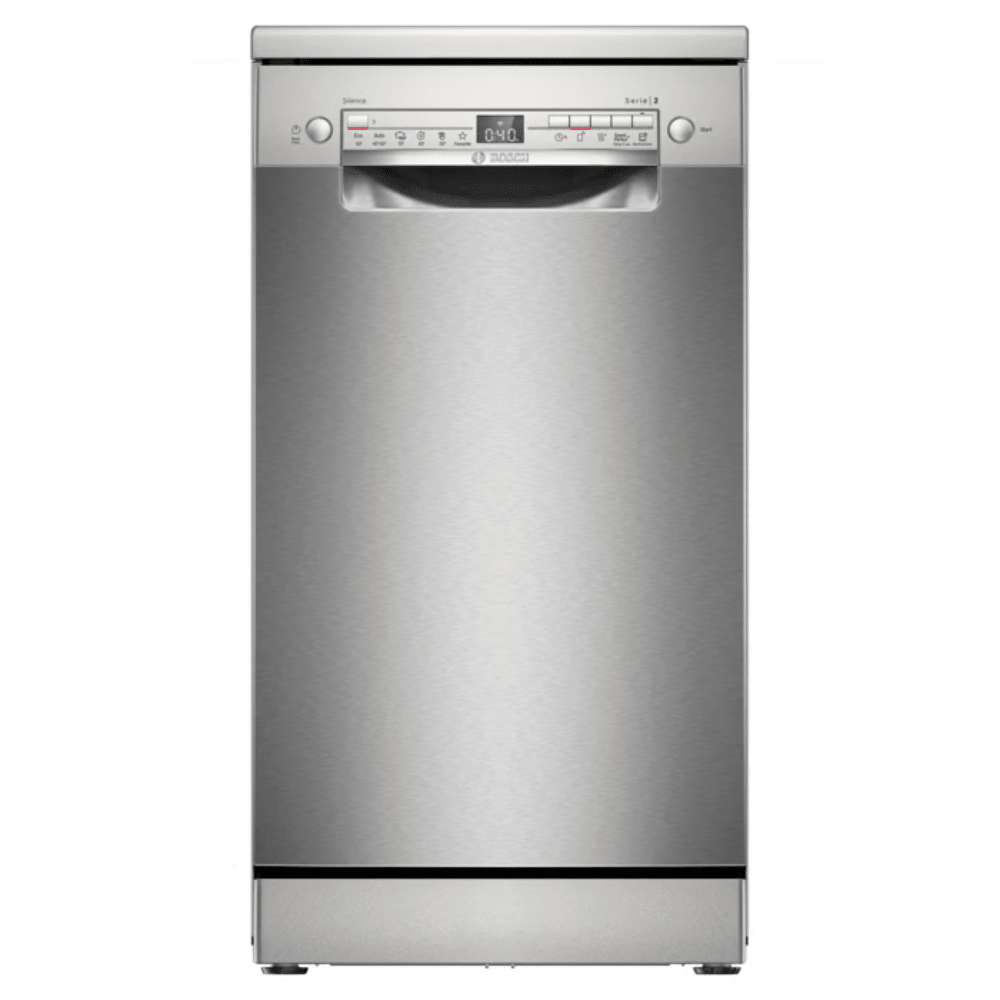 מדיח כלים צר 2 סלסלאות Bosch E58HKI2SPS - צבע נירוסטה תוצרת פולין - K.B.V