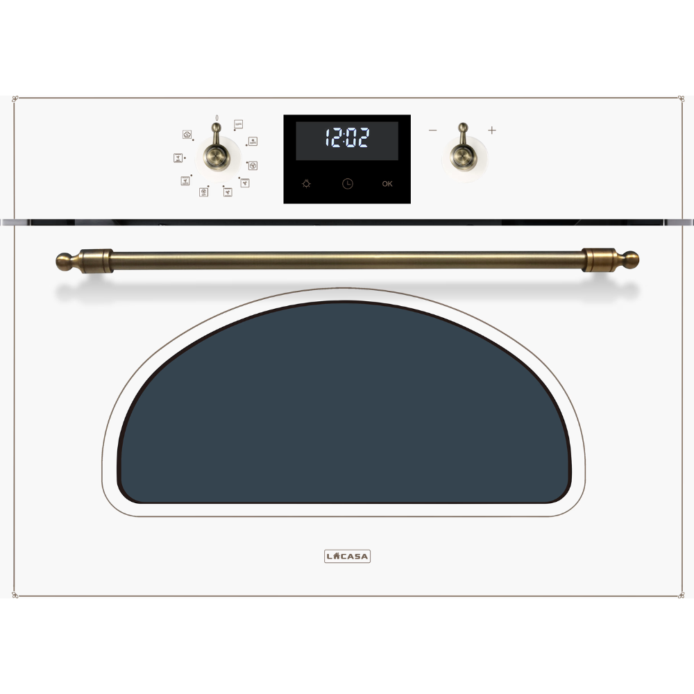 תנור בנוי משולב מיקרו 45 ס"מ לקאזה דגם LCT672MWRCW לבן - יבואן רשמי