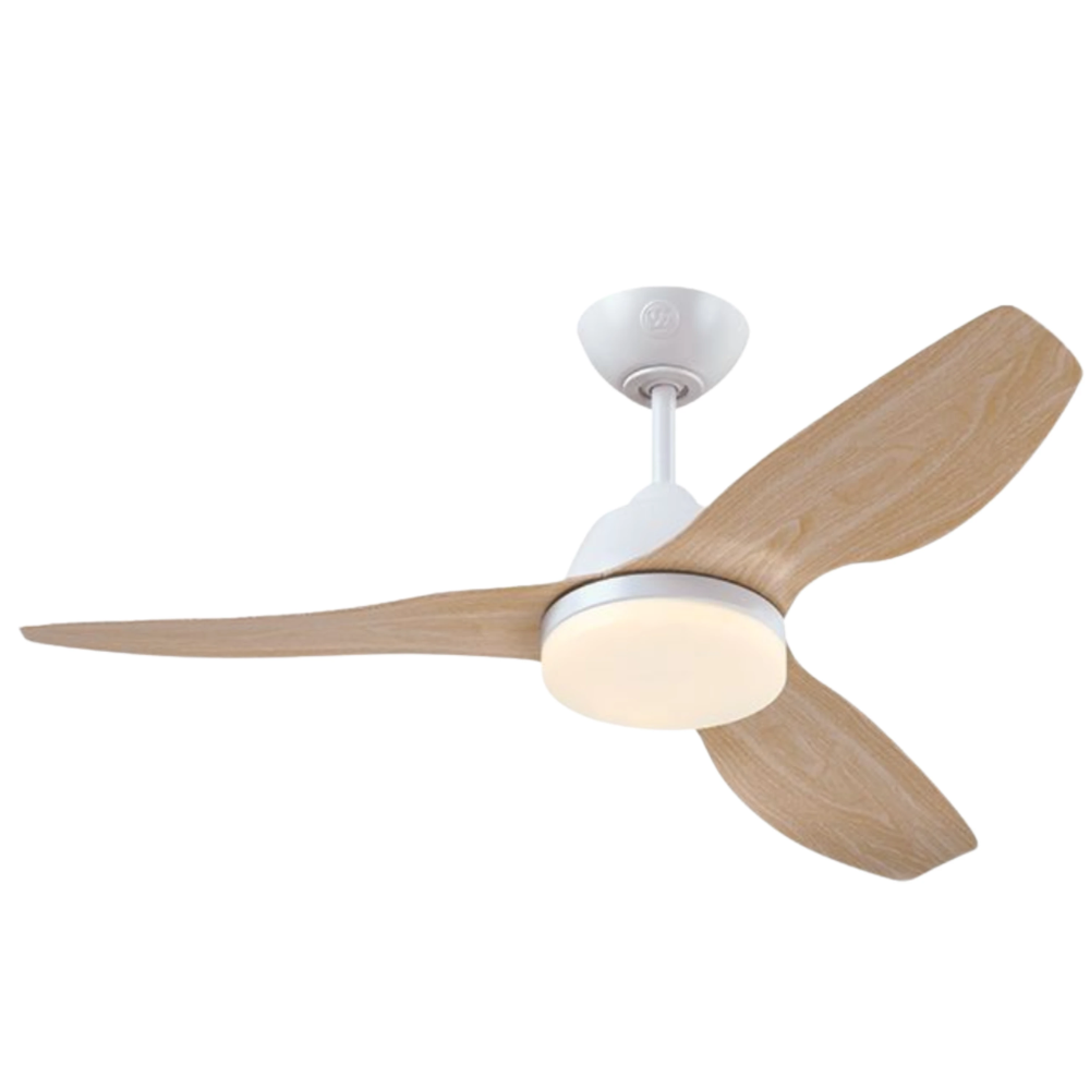 מאוורר תקרה כולל שלט Westinghouse Magnolia "42 - צבע לבן בשילוב אלון שנתיים אחריות ע"י - יבואן הרשמי