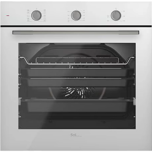 תנור אפייה בנוי 73 ליטר 60 ס"מ Sol Diamond HO-1705W Air Fry - צבע לבן אחריות ע"י היבואן הרשמי