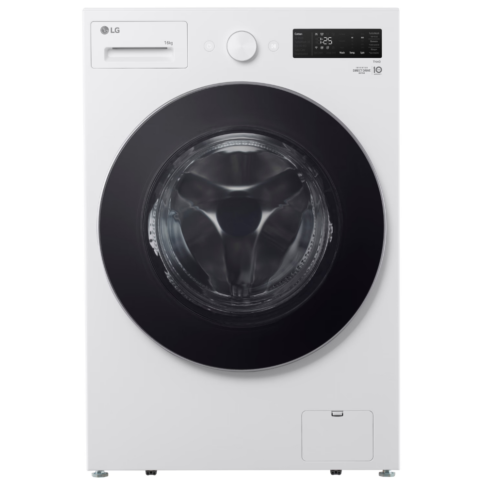 מכונת כביסה 16 ק"ג LG WF16210WB במהירות 1000 סל"ד - צבע לבן - יבואן רשמי