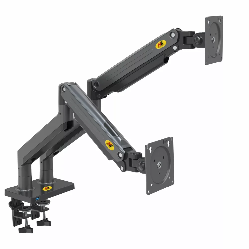 זרוע שולחנית דו מפרקית ארגונומית ל2 מסכי מחשב עד “32 NB - North Bayou NB-G35 - יבואן רשמי