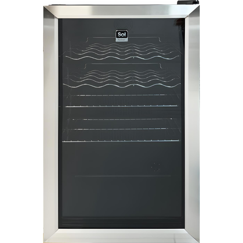 מקרר משרדי ויטרינה 85 ליטר Sol GR-1085 - צבע שחור וחזית נירוסטה - יבואן רשמי