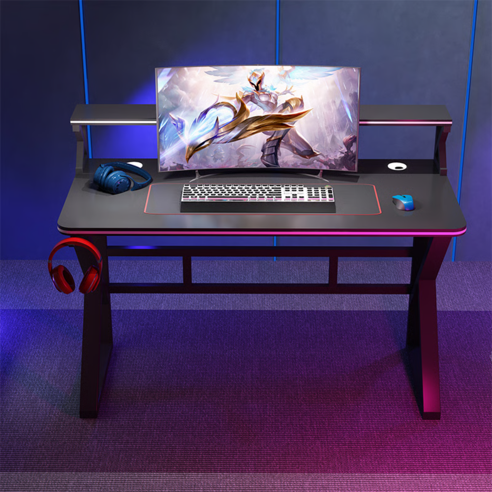 שולחן גיימרים מחשב כתיבה עם מדפים דגם RSM-1063 רוחב 1 מטר מבית ROSSO ITALY צבע שחור - יבואן רשמי