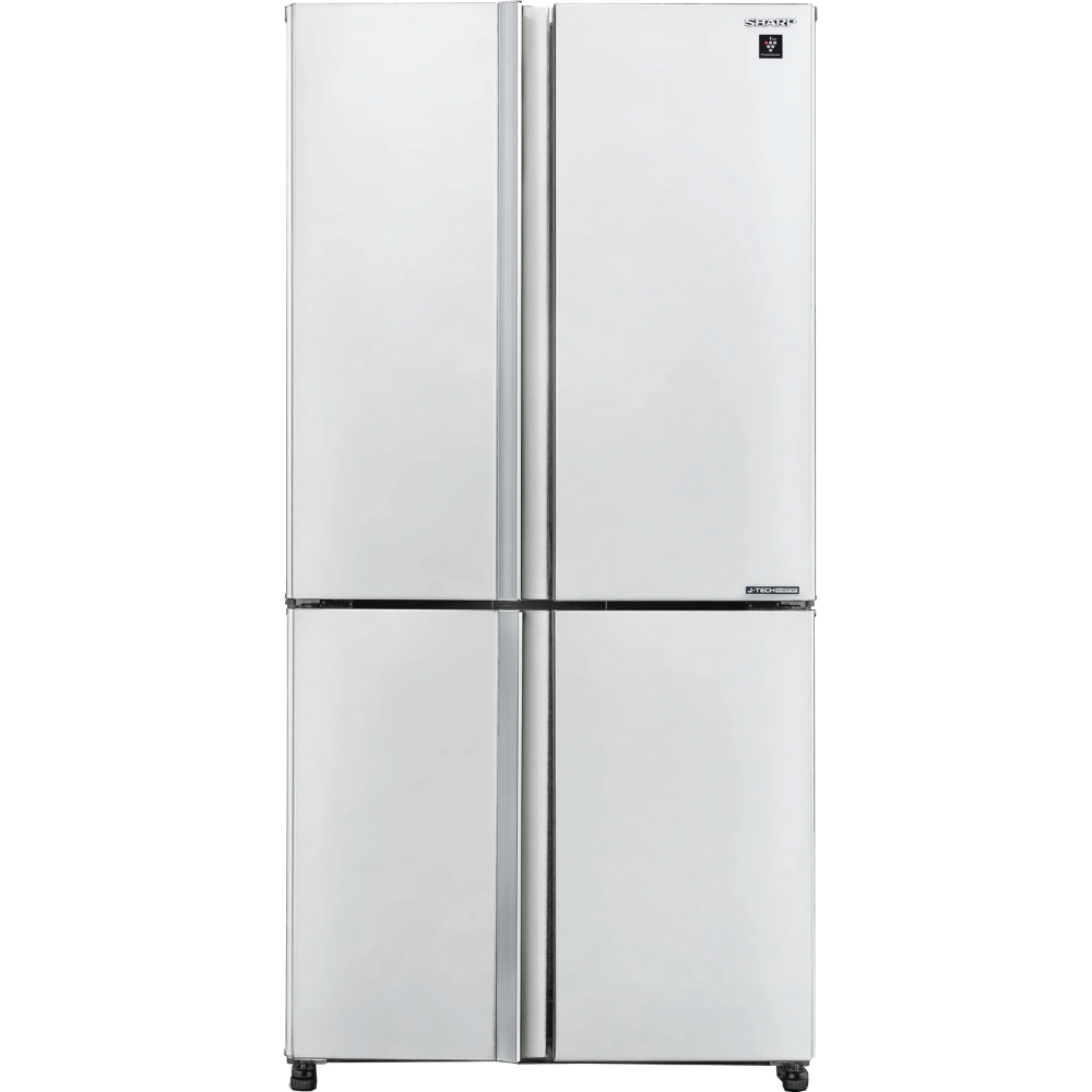 מקרר 4 דלתות מקפיא תחתון 525 ליטר נטו Sharp SJ-8570-WH עם התקן שבת מובנה - גימור לבן - יבואן רשמי