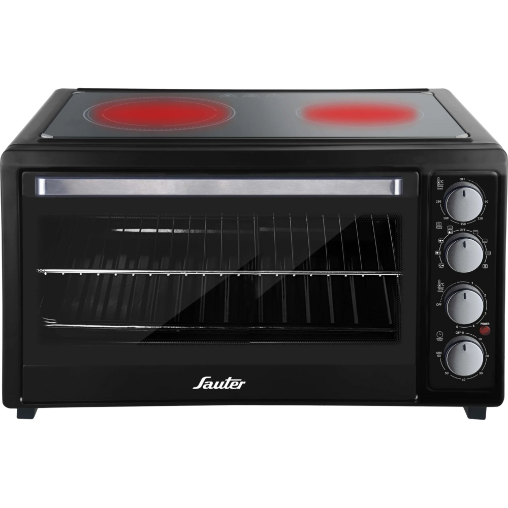 טוסטר אובן דיגיטלי משולב כיריים קרמיות 50 ליטר Sauter TOC502 - שנה אחריות ע"י - יבואן הרשמי