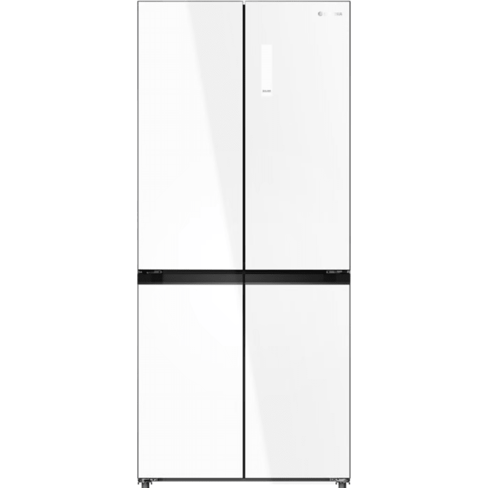 מקרר 4 דלתות מקפיא תחתון 502 ליטר נטו Electra EL5070GW קו אפס עם ארונות מטבח - גימור זכוכית לבנה - K.B.V