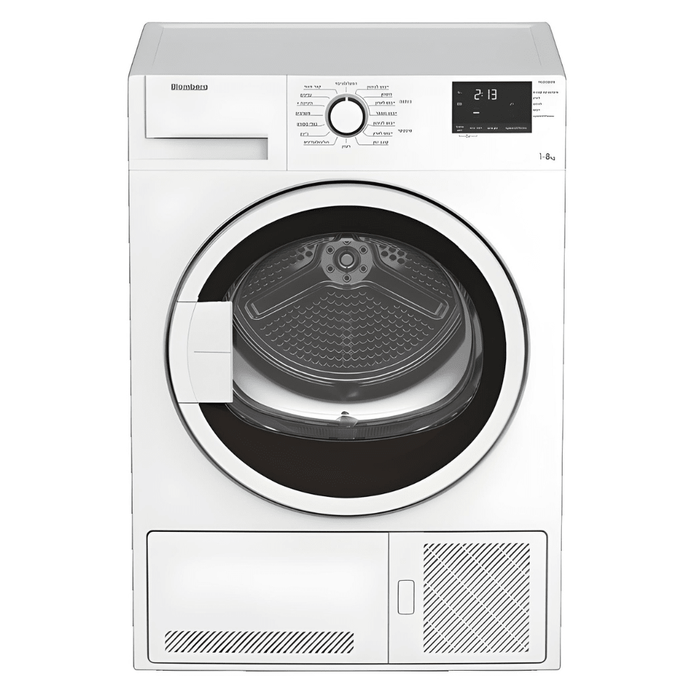מייבש כביסה + מעבה בלומברג 1-8 ק"ג TXU580WTX Blomberg דלת שקופה - K.B.V