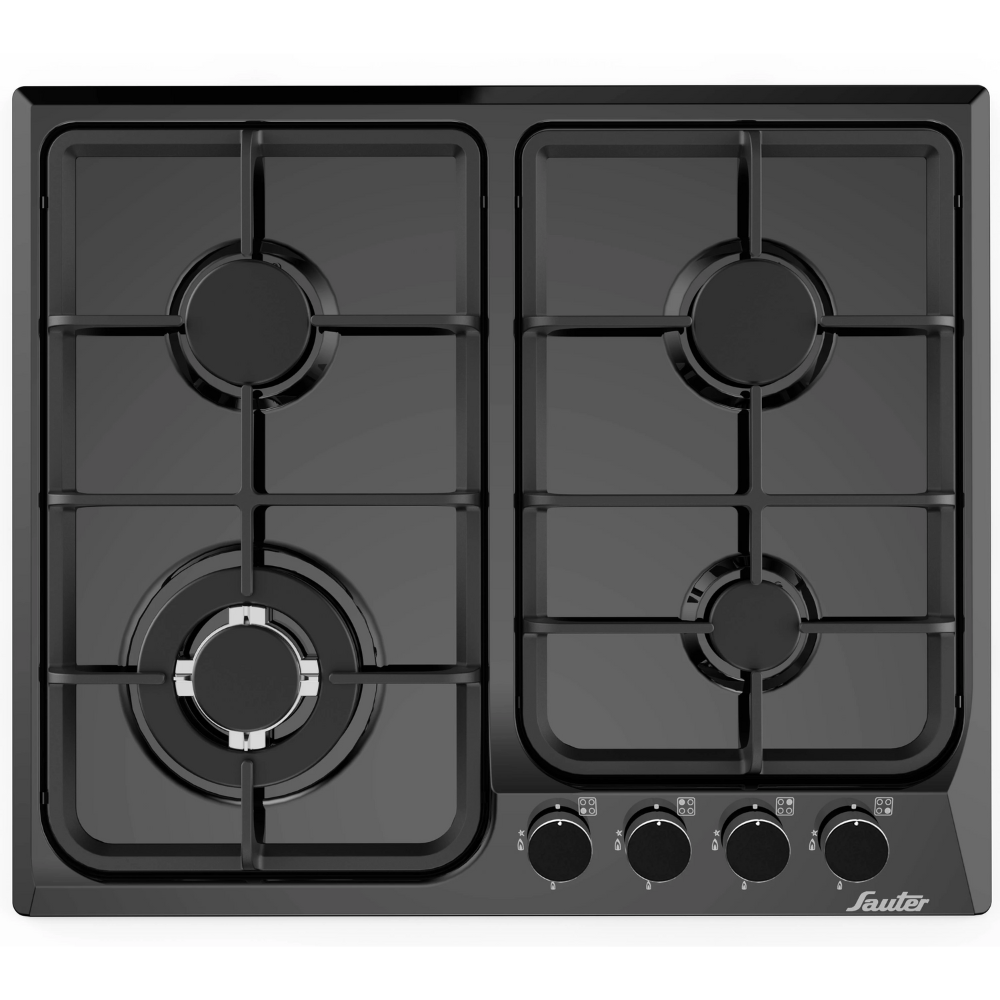 כיריים גז 4 להבות Sauter SHE317B - גימור אמייל שחור אחריות ע"י - יבואן הרשמי