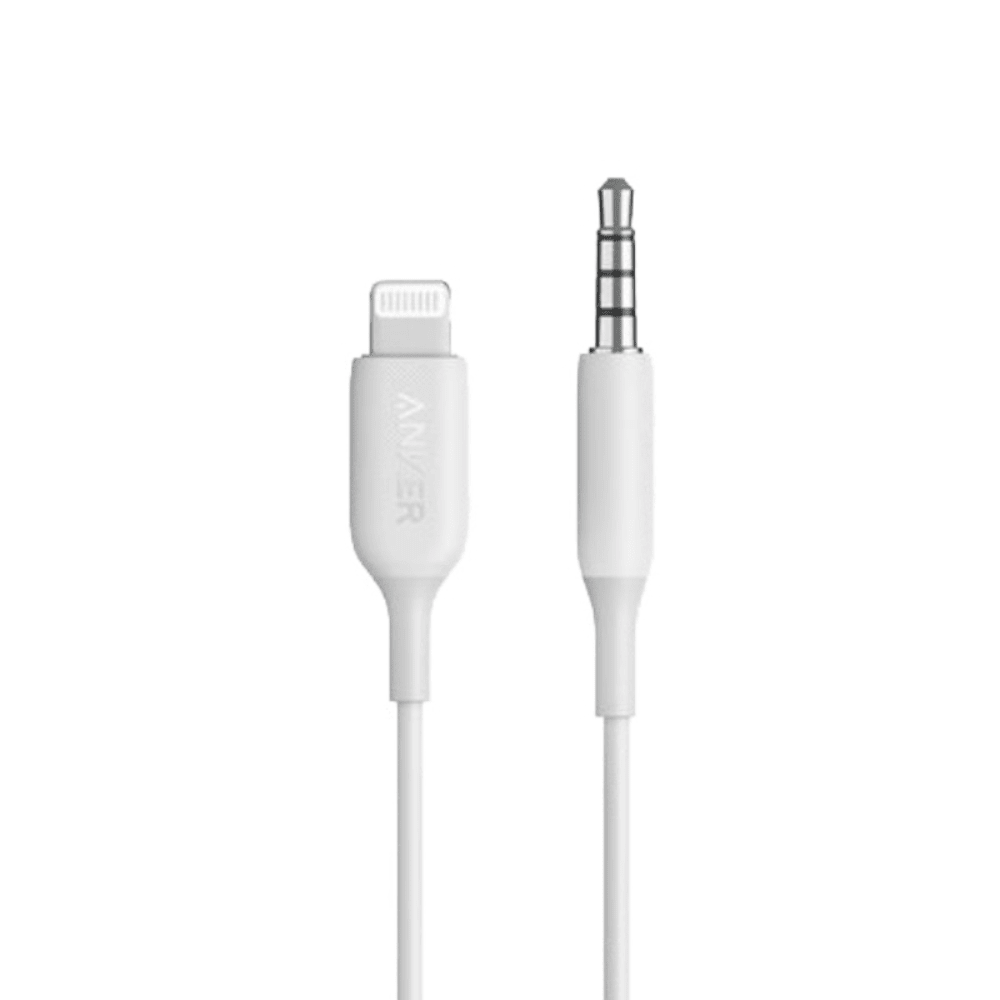 כבל Anker Audio cable 3.5 mm to Lightning - באורך 1 מטר צבע לבן - K.B.V