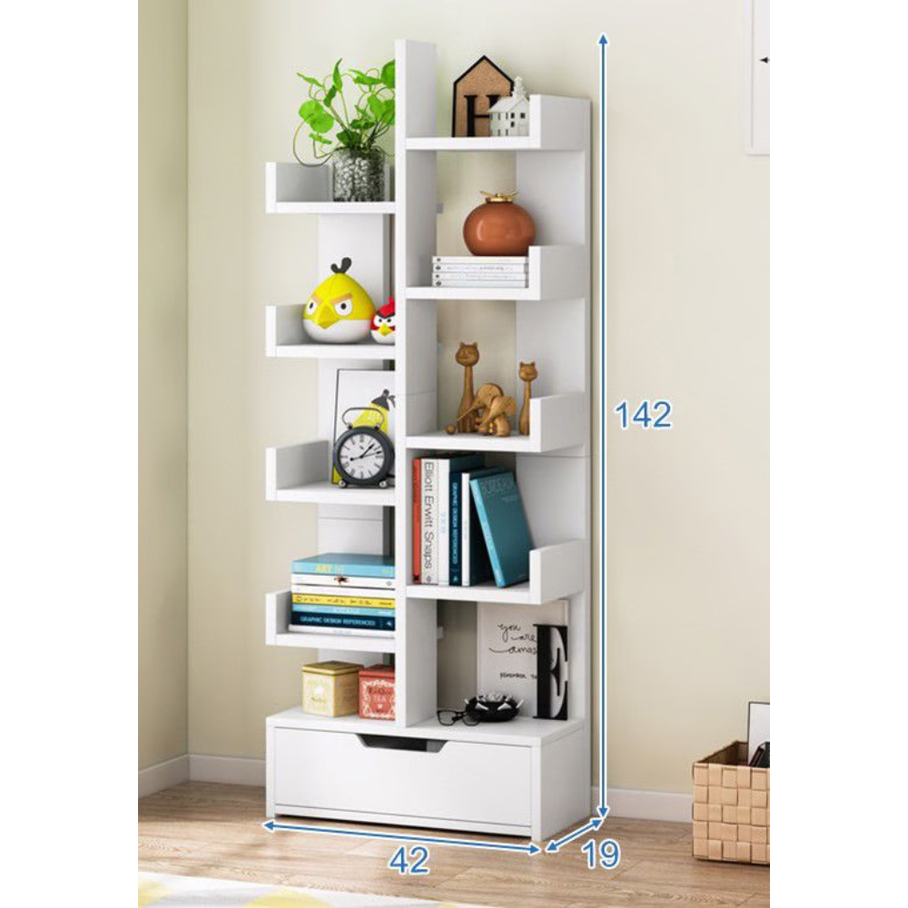 ספרייה מעוצבת מודרנית דגם RSM-2095 רוחב 140 ס"מ צבע לבן מבית Rosso italy - יבואן רשמי