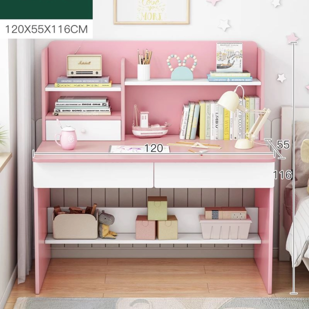 ספרייה שולחן מחשב כתיבה לחדר ילדים Rosso Italy RSM-2016 - צבע ורוד - יבואן רשמי