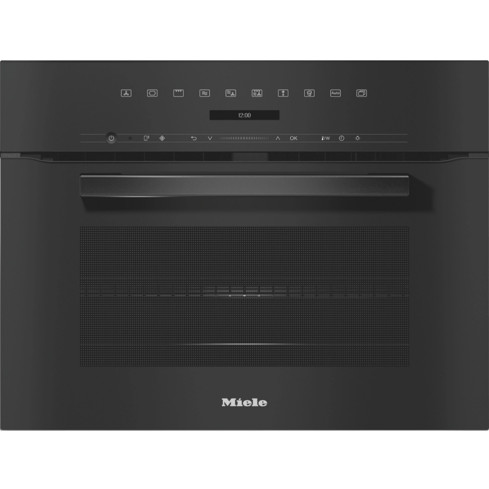 תנור בנוי קומפקטי משולב מיקרוגל 43 ליטר Miele H7240 BM - גימור שחור זכוכית - יבואן רשמי