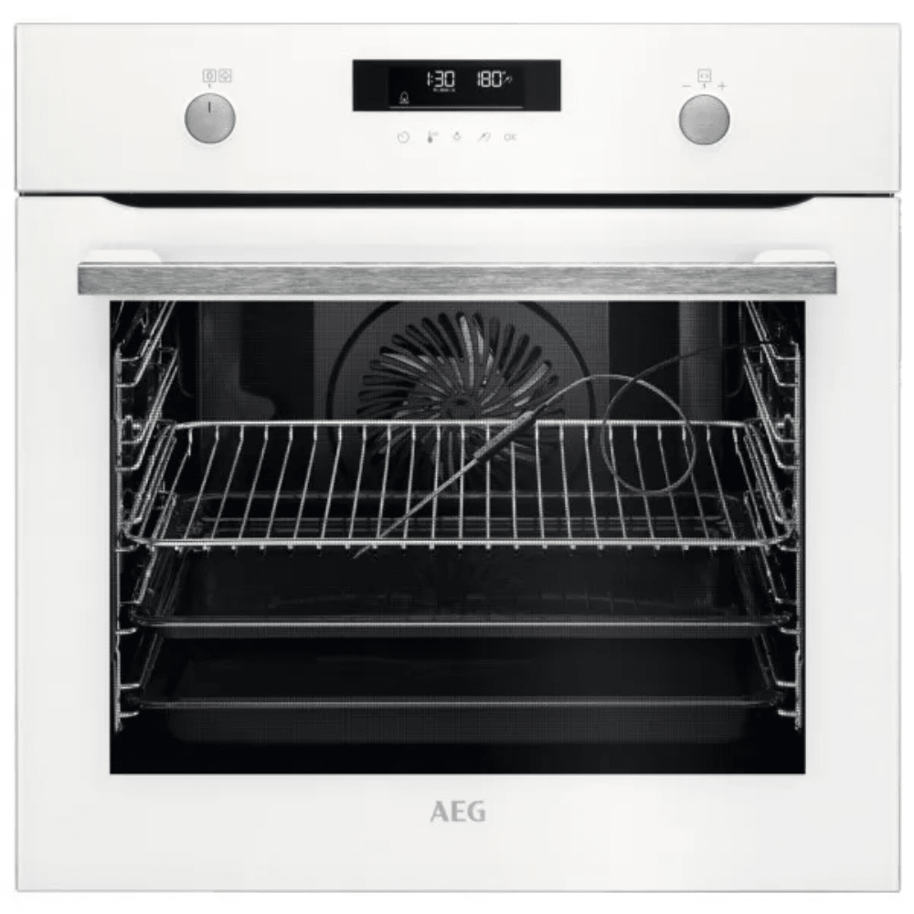 תנור בנוי פירוליטי 71 ליטר דגם AEG BPE255636W זכוכית לבנה - K.B.V