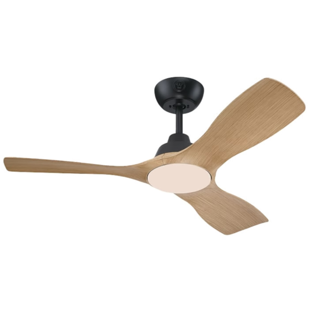 מאוורר תקרה מנוע DC עם שלט Westinghouse Montana 28W "42 - צבע שחור בשילוב אלון שנתיים אחריות ע"י - יבואן הרשמי