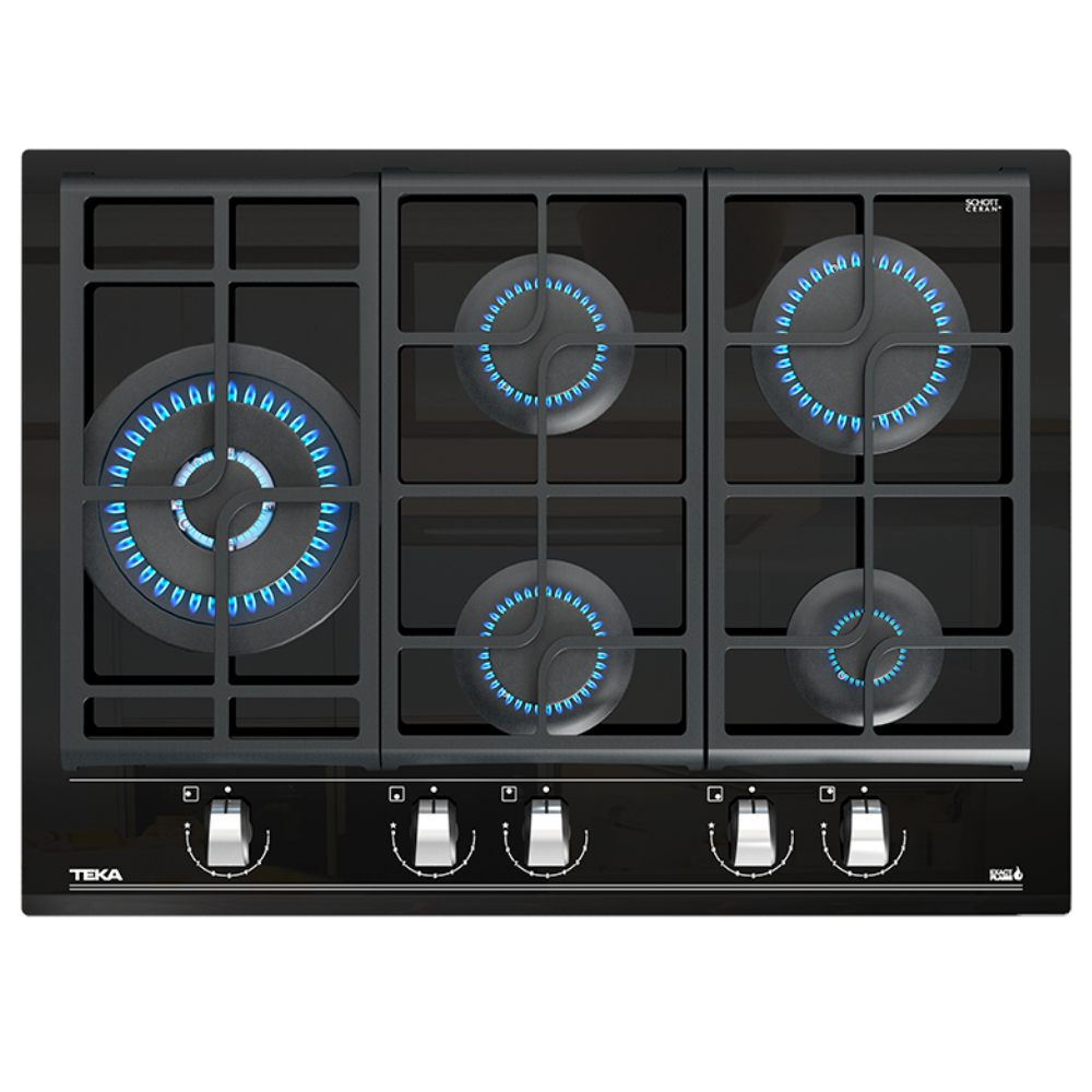 כיריים גז מזכוכית ברוחב 75 ס"מ 5 מבערים TEKA GZC-85320 - יבואן רשמי