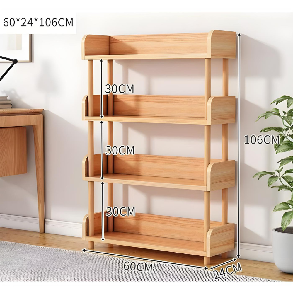 ספרייה מעוצבת מודרנית 106 ס"מ צבע עץ דגם Rosso Italy RSM-3141 - יבואן רשמי