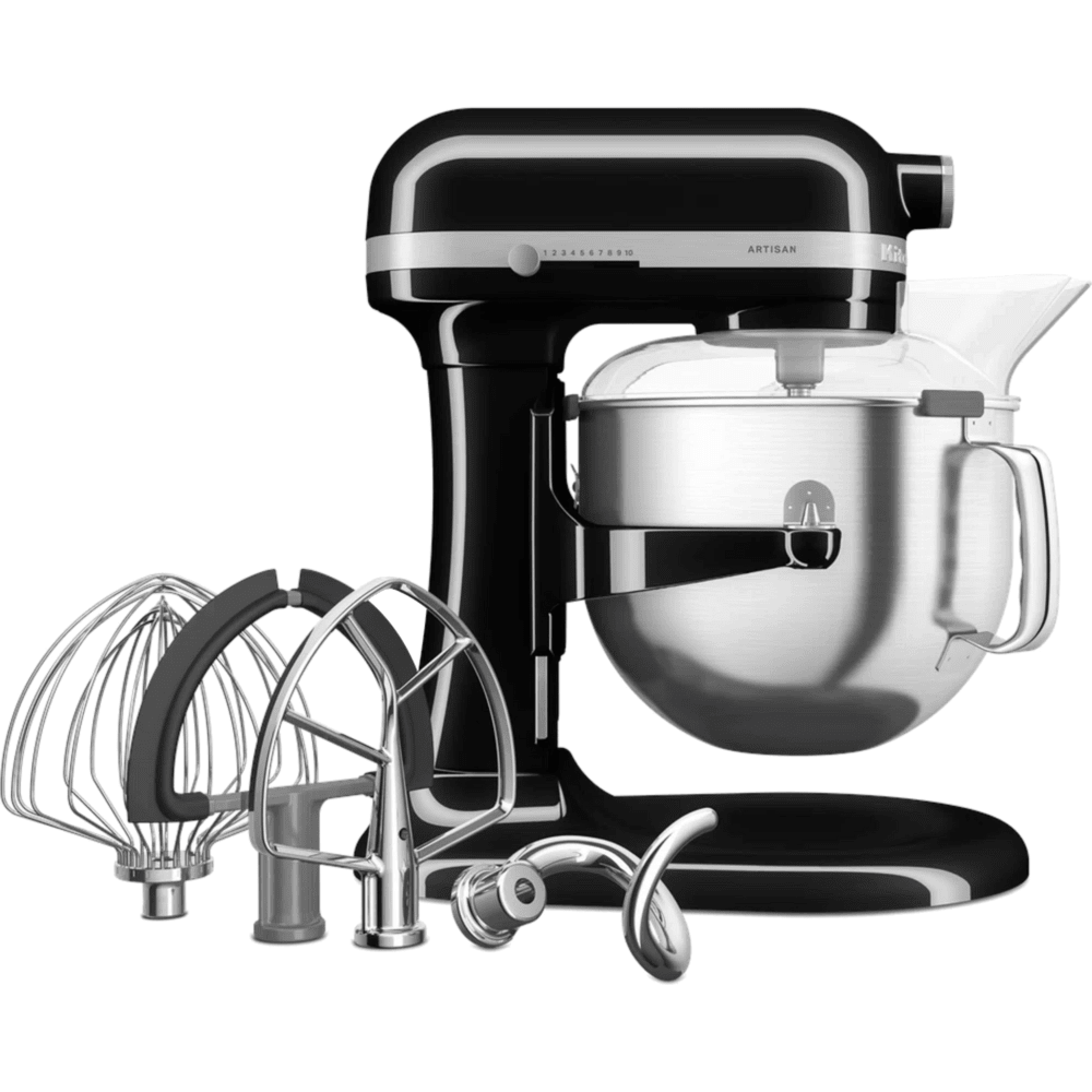 מיקסר עם קערת נירוסטה 6.6 ליטר KitchenAid Plus 5KSM70SHXEOB - צבע שחור - K.B.V