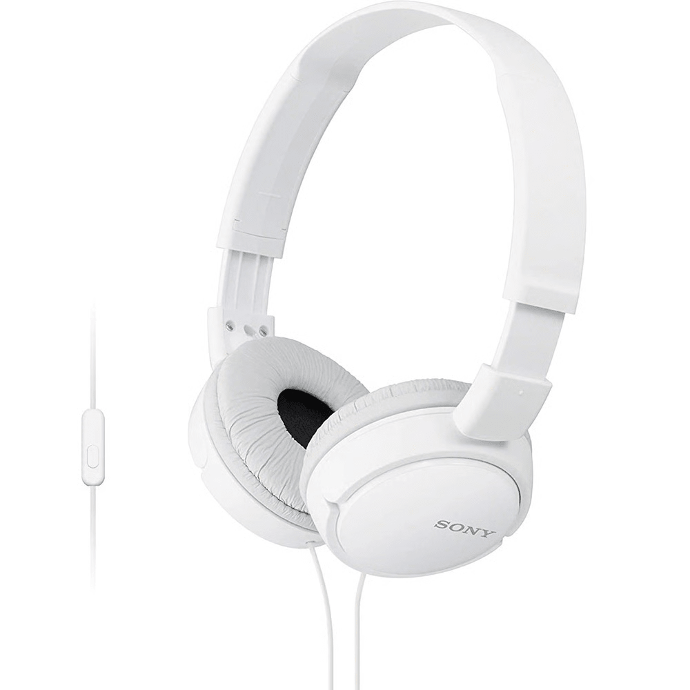 אוזניות חוטיות עם מיקרופון Sony MDR-ZX110AP - צבע לבן - K.B.V