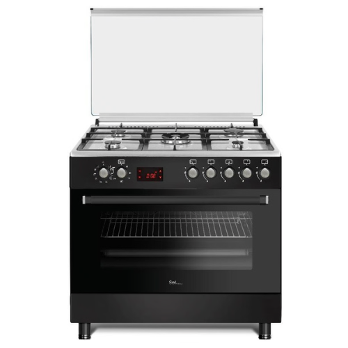 תנור אפייה משולב גז 90 ס"מ שחור דגם Sol FSB96/MFT - יבואן רשמי