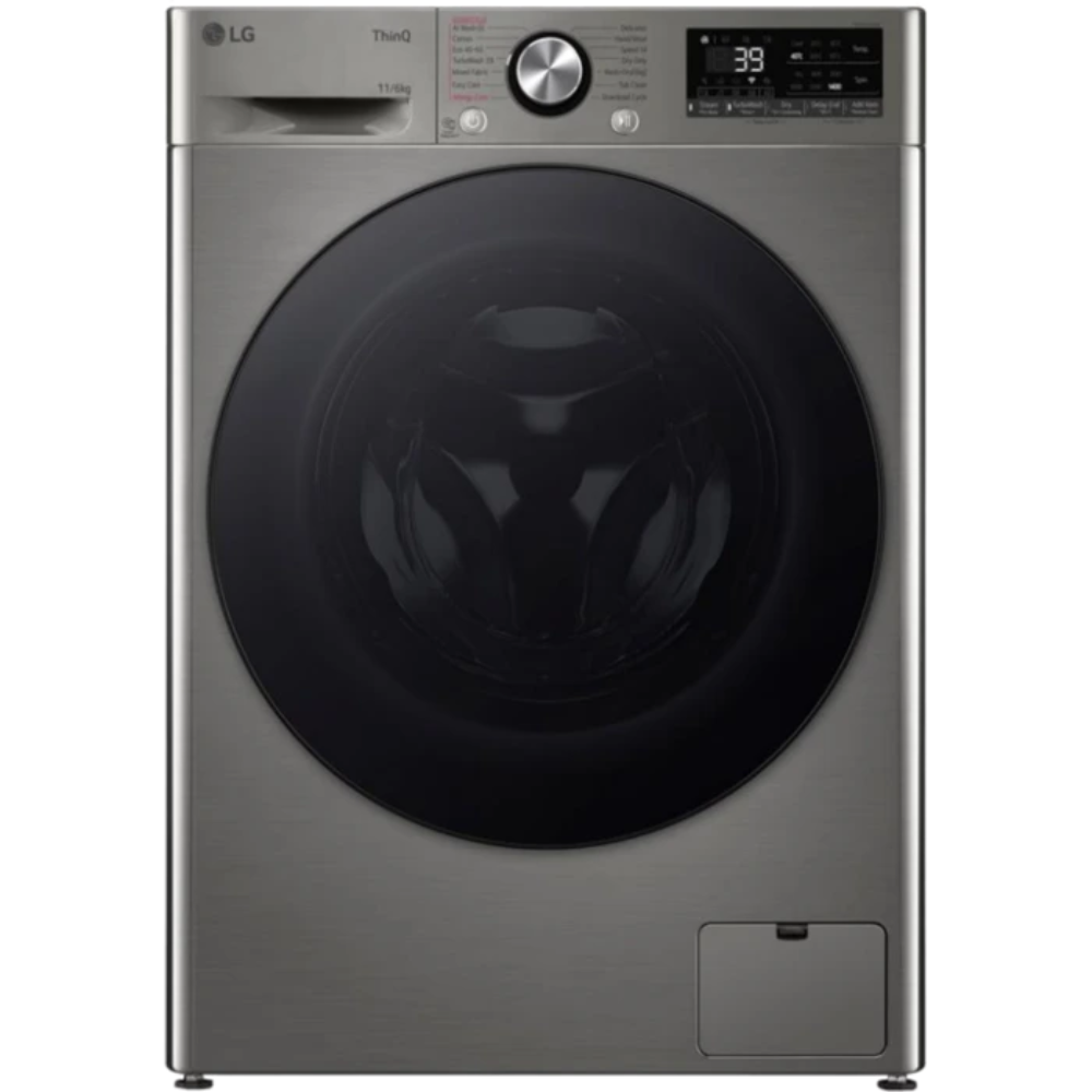 מכונת כביסה פתח חזית 11 ק"ג משולבת מייבש 6 ק"ג LG WD11614GBB - יבואן רשמי