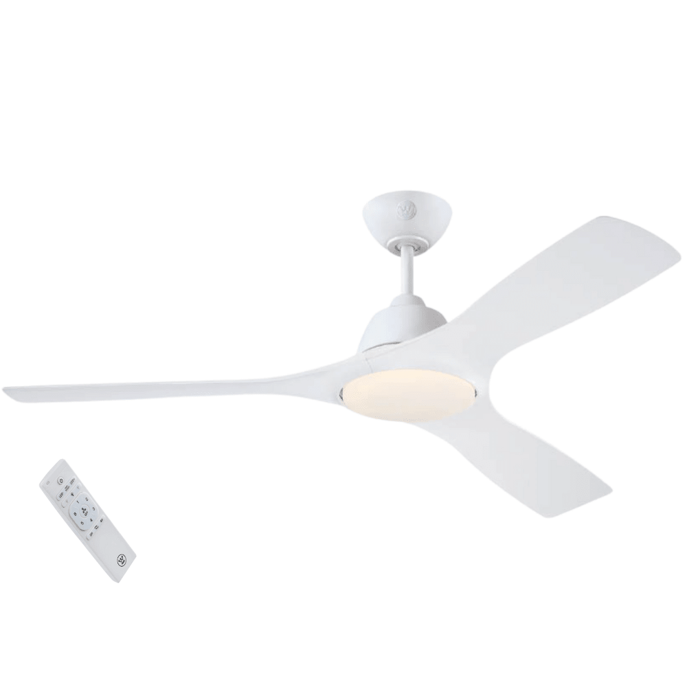 מאוורר תקרה ותאורה פנים/ חוץ עם שלט Westinghouse jessica 52" 24W - צבע לבן - K.B.V