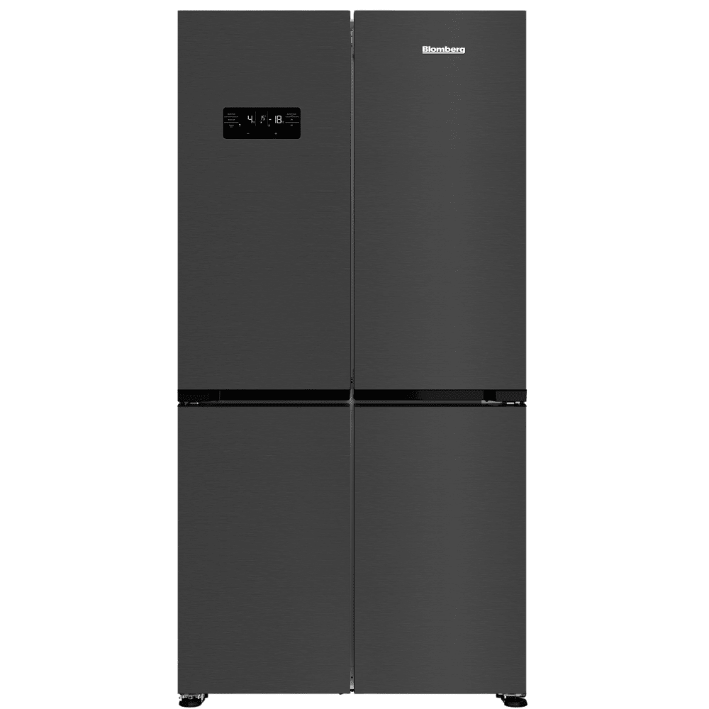 מקרר 4 דלתות Blomberg KQD1638XBR כולל התקן שבת ומייצר קרח - גימור נירוסטה מושחרת - K.B.V