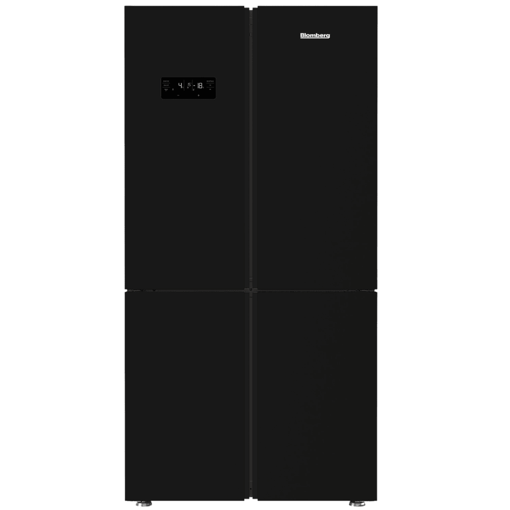 מקרר 4 דלתות Blomberg KQD1644GB כולל התקן שבת ומייצר קרח - גימור זכוכית שחורה - K.B.V