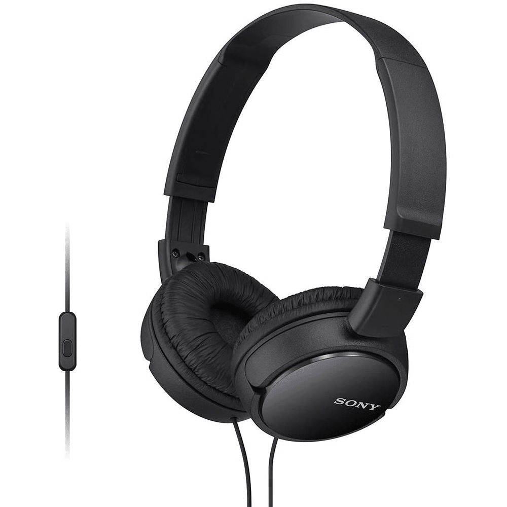 אוזניות חוטיות עם מיקרופון Sony MDR-ZX110AP - צבע שחור - K.B.V