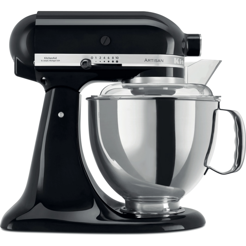 מיקסר עם זוג קערות בנפחים שונים KitchenAid 5KSM175EOB צבע שחור מבריק - יבואן רשמי
