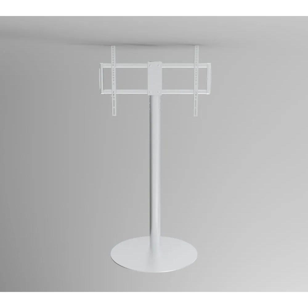 מעמד רצפתי מעוצב עם בסיס עגול למסכים עד 75״ Audio Line AL-60 White - יבואן רשמי