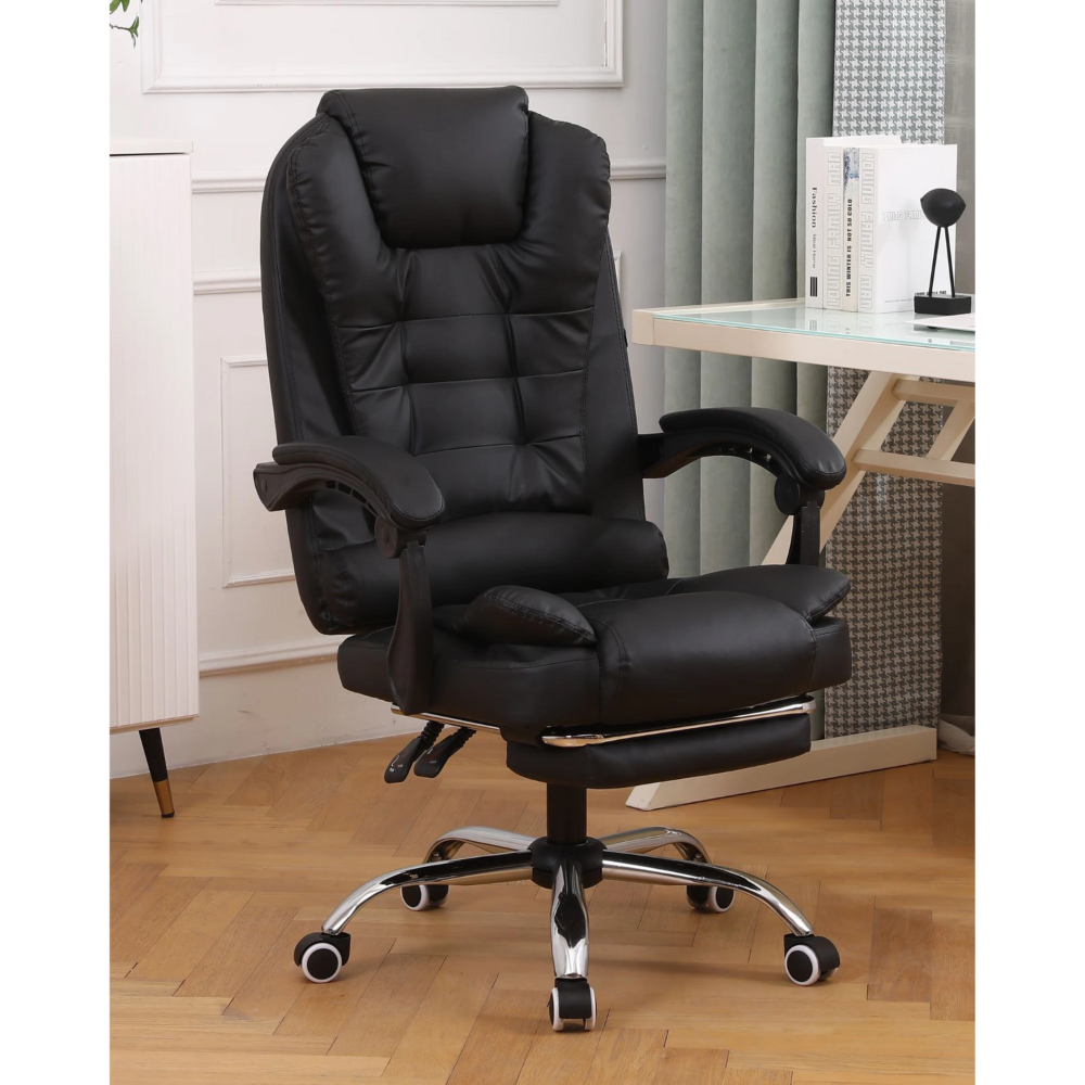 כסא מנהל אורטופדי כולל מסאג' רטט Rosso Italy MSH-1-99 - צבע שחור - יבואן רשמי