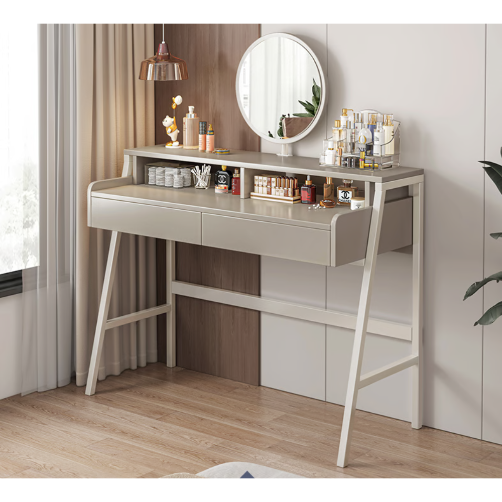 שידת איפור עם מראה רוחב 1 מטר דגם MSH-D89 צבע שמנת ROSSO ITALY - יבואן רשמי