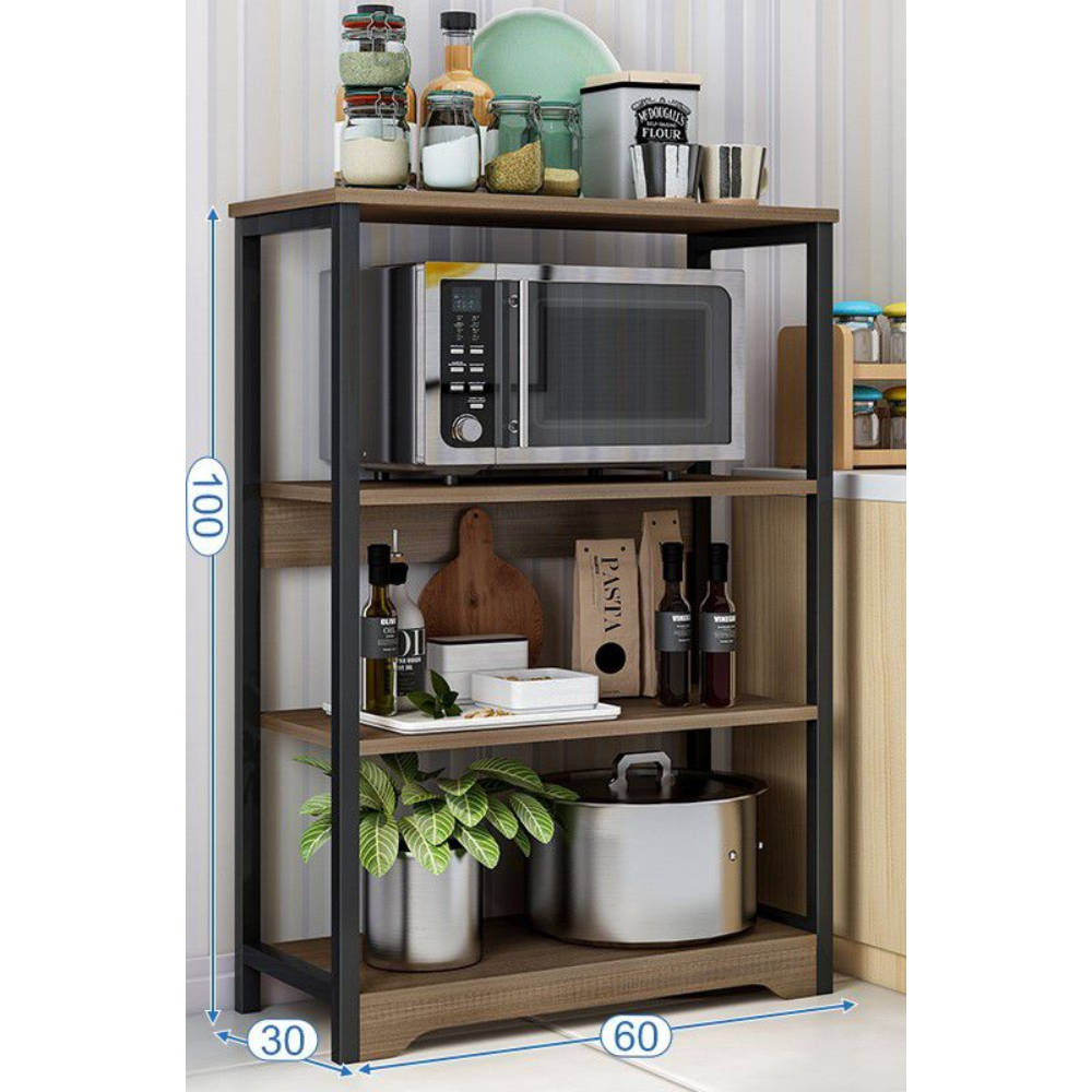 ארונית למיקרוגל רוחב 60 ס"מ דגם RSM-2105 צבע שלדה שחורה משולב עץ מבית Rosso italy - יבואן רשמי